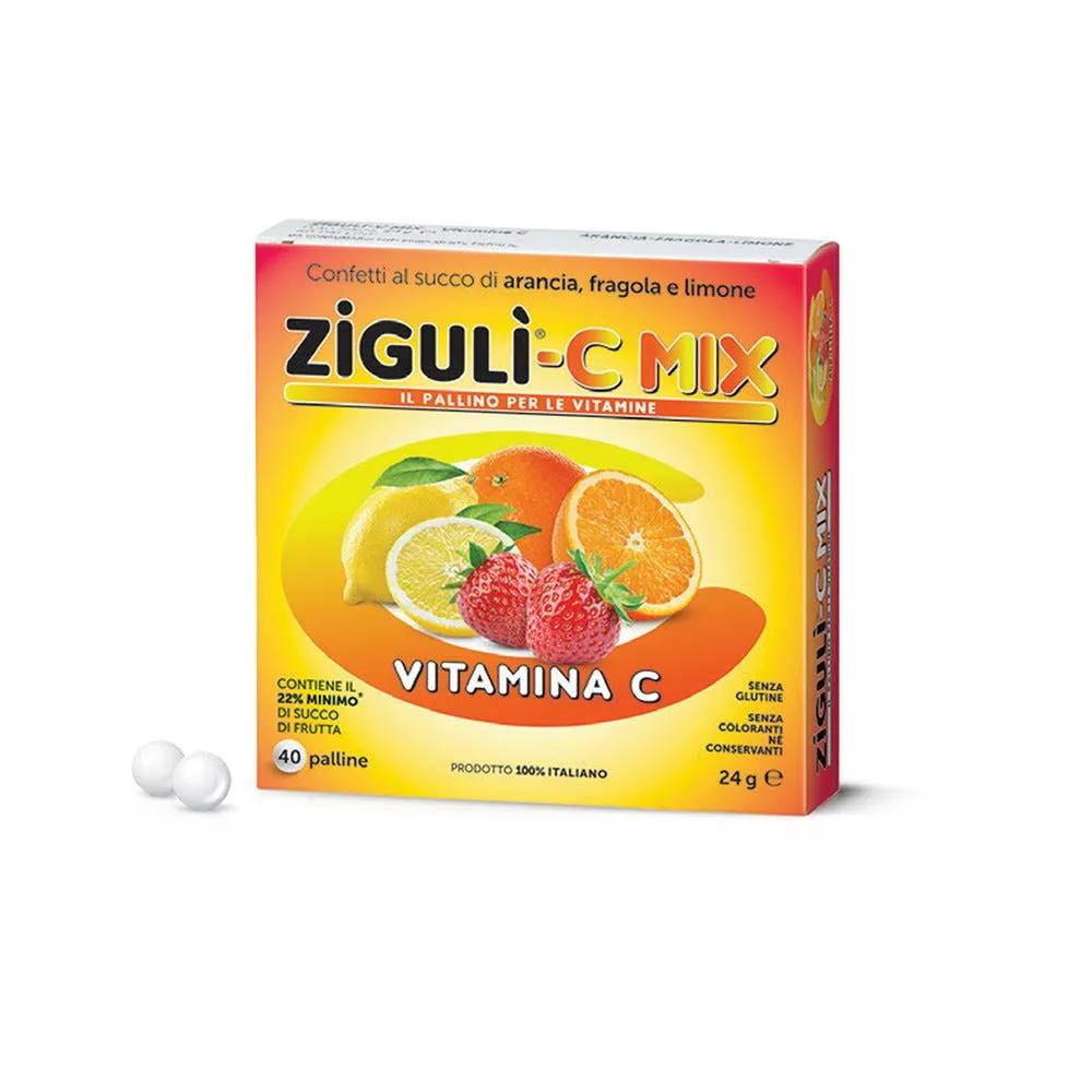 Zigulì C Mix Integratore di Vitamina C Barattolo 40 Palline