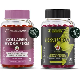 Premium Gummies Collagen Hydra Firm 60 units + Performance Brain On 60 units