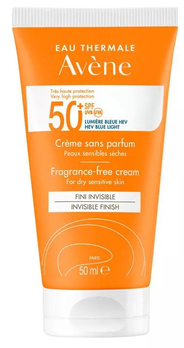 Avène Solar Creme Solar SPF50+ Sem Perfume Pele Sensível Seca 50ml