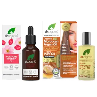Dr. Organic 100% Pure Rosehip Oil 50ml + Pure Moroccan Argan Oil 50ml