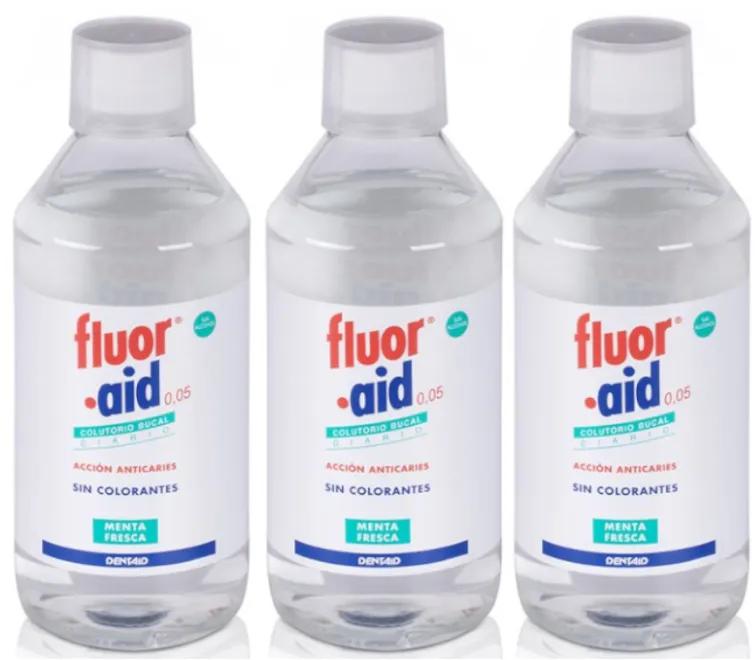 Dentaid Fluor Aid 0,05 Dagelijks Mondwater Verse Munt 3x500 ml