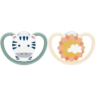 Nuk Space Silicone Pacifier Zebra/Sol 6-18m 2 units
