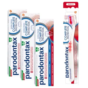 Parodontax Pasta de Dentes Proteção Completa 3x75 ml + Escova GRÁTIS