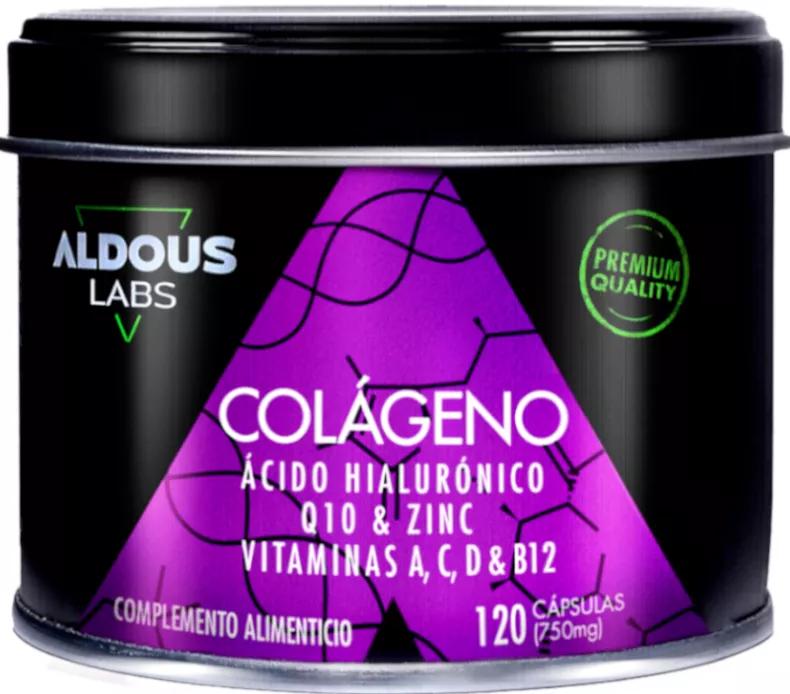 Aldous Labs Colágeno Hidrolizado con Ácido Hialurónico, Coenzima Q10, Zinc y Vitaminas 120 Cápsulas