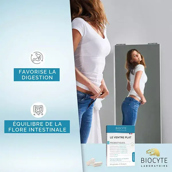 Biocyte Ventre Plat Minceur Double Action Probiotiques 5 souches 30 gélules