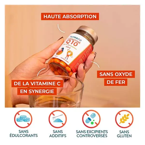 Nutri&Co Coenzyme CoQ10 Ubiquinone 100mg Anti-Âge & AntiOxydant 120 gélules