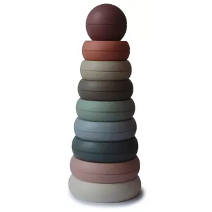 Mushie Anéis Empilháveis Sólidos Originais