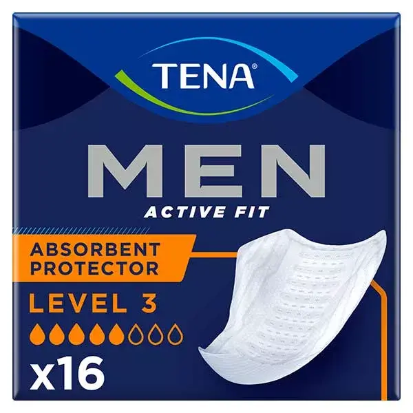 TENA Men Active Fit Protection Absorbante Niveau 3 Taille 46-56 16 unités