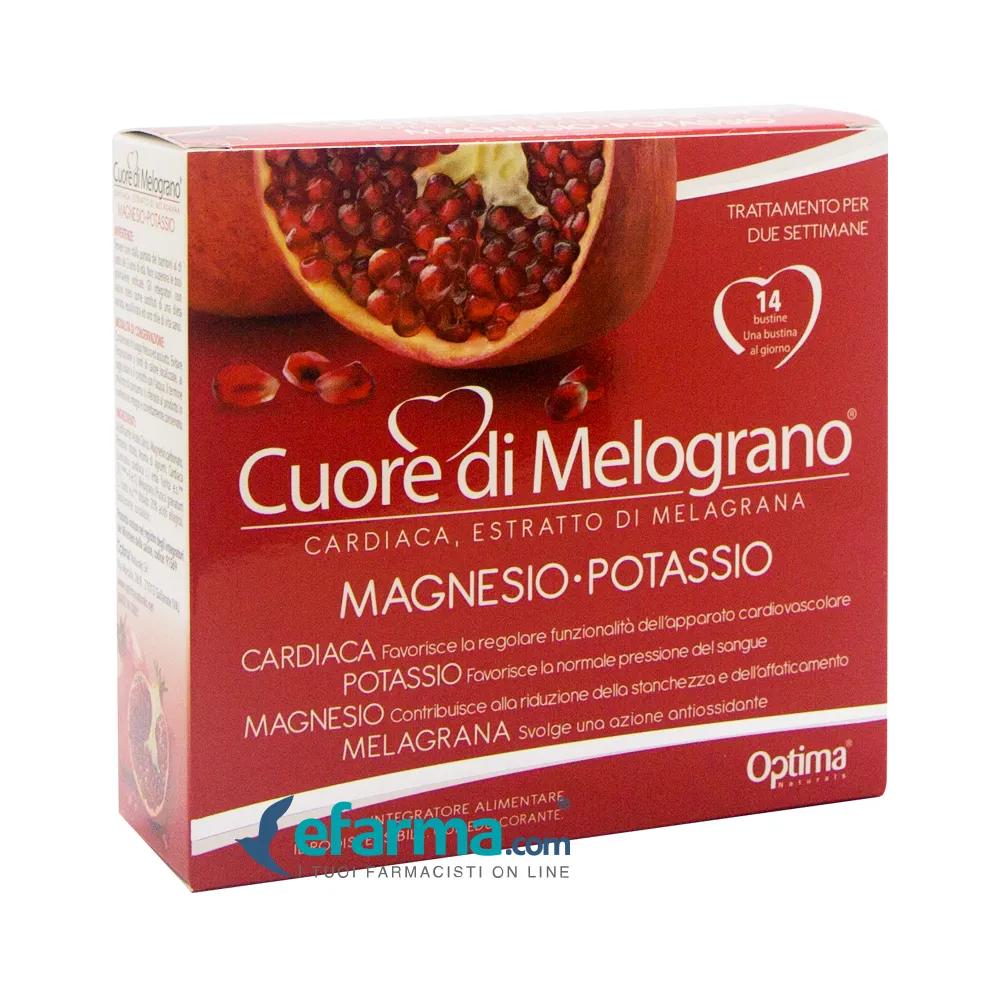 Optima Cuore di Melograno Magnesio-Potassio Integratore Benessere Cardiovascolare 14 Bustine