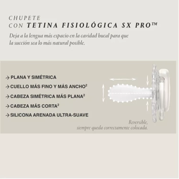Chupete Premium con tetina fisiológica silicona +18m