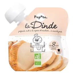 Popote Les Viandes Gourde Dinde +8m Bio 60g