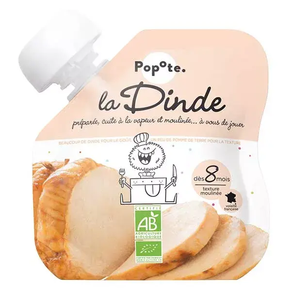 Popote Les Viandes Pavo Botella +8m Ecológico 60g