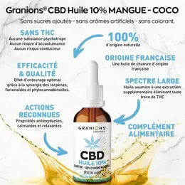 Granions CBD Huile 10% Mangue Coco 10ml