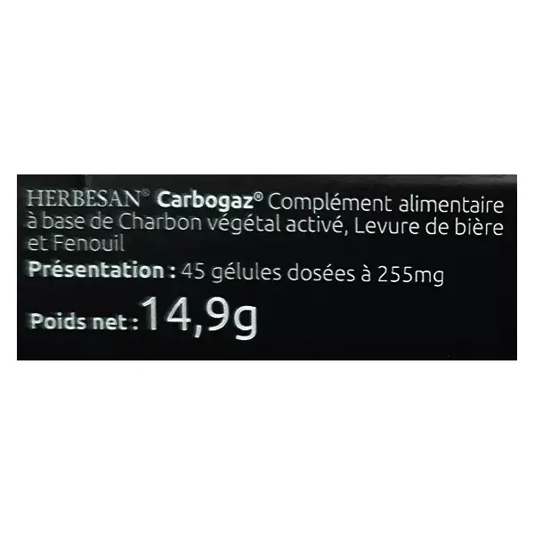Herbesan Carbogaz 45 gélules