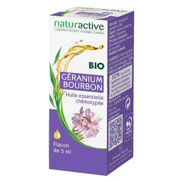 Naturactive Huile Essentielle Bio Géranium Bourbon 5ml