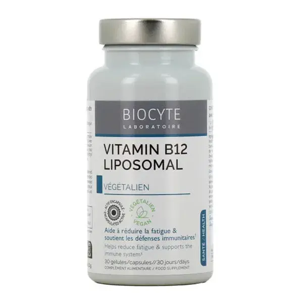 Biocyte Vitamine B12 Liposomal 500 µg Fatigue, Système Immunitaire 30 Gélules