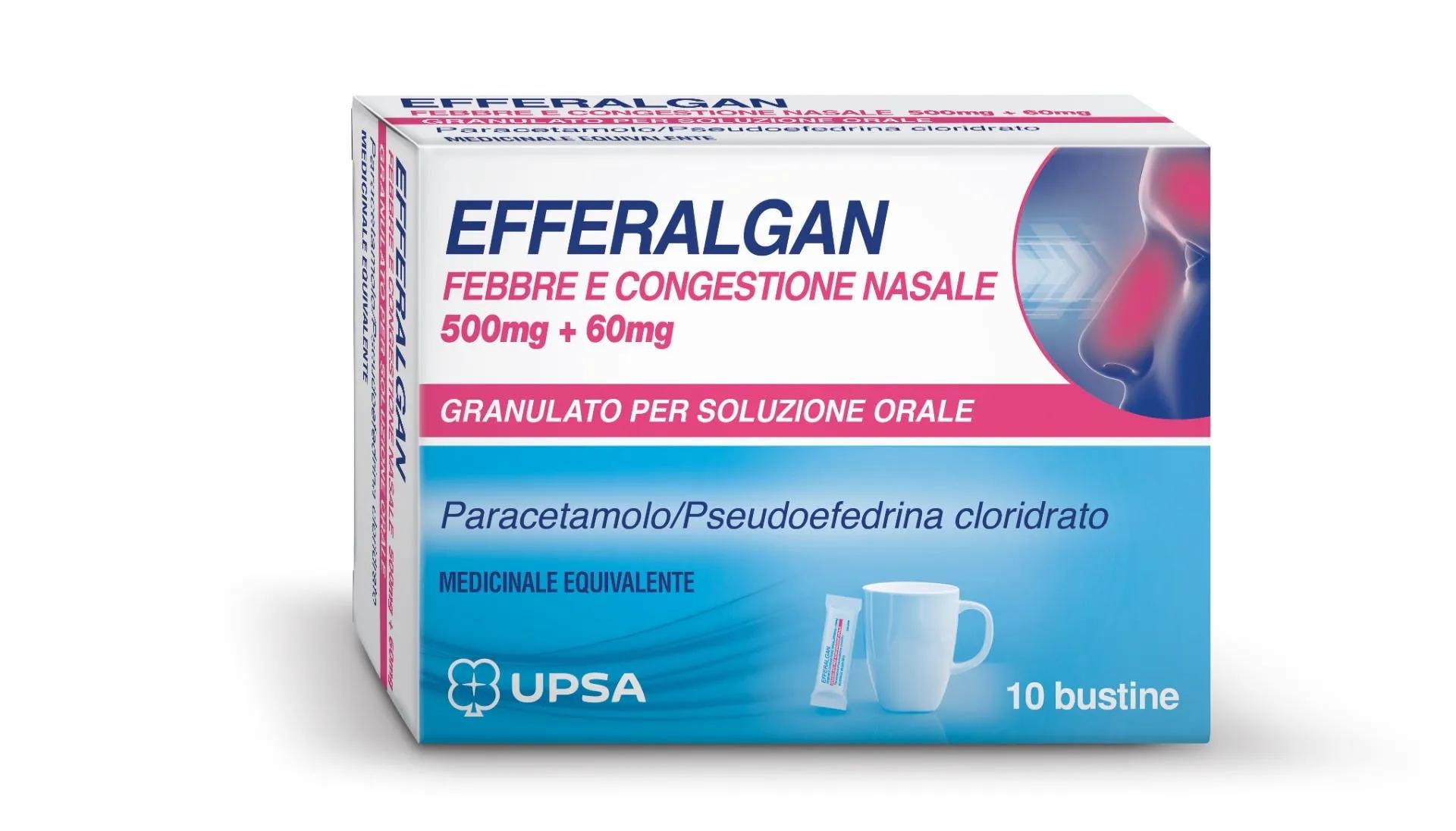 Efferalgan Febbre E Congestione Nasale 500mg + 60mg 10 Bustine