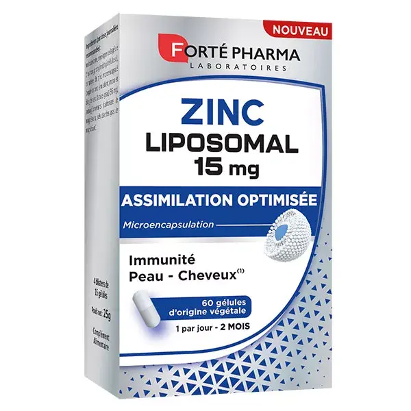 Forté Pharma Zinc Liposomal 15 mg Immunity Skin Hair 60 vegetable capsules