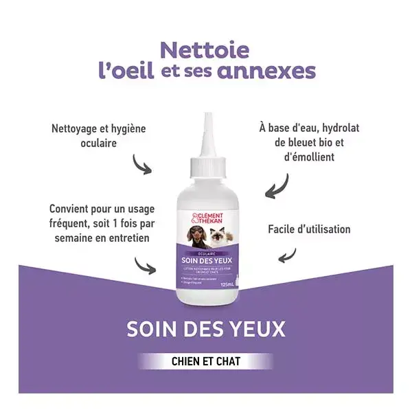 Clément Thékan Soin des yeux pour chiens et chats 125ml