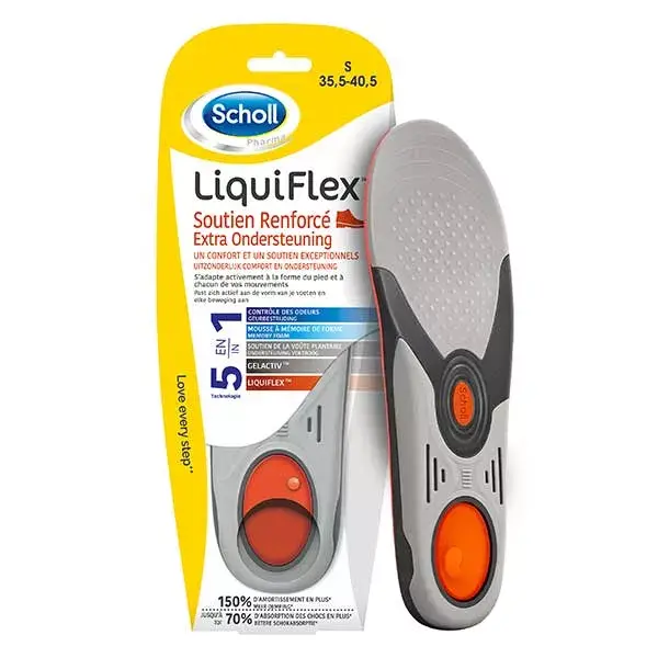 Scholl Plantillas LiquiFlex Apoyo Reforzado Calzado Femenino Talla 35.5-40.5
