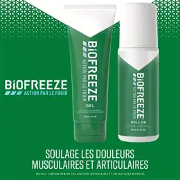 Biofreeze Action par le Froid Muscles et Articulations Lot de 1 Tube Gel 118ml & de 1 Roll-On 89ml