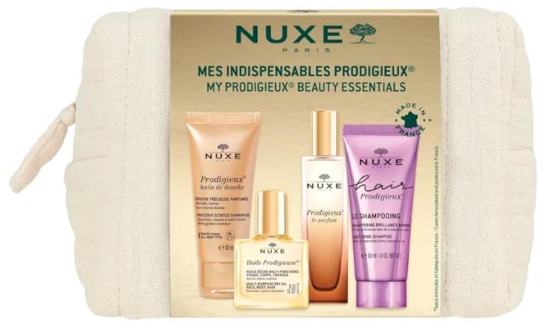 Huile de Douche Nuxe Prodigieux 30 ml + Parfum 15 ml + Huile 10 ml + Shampoing 50 ml 