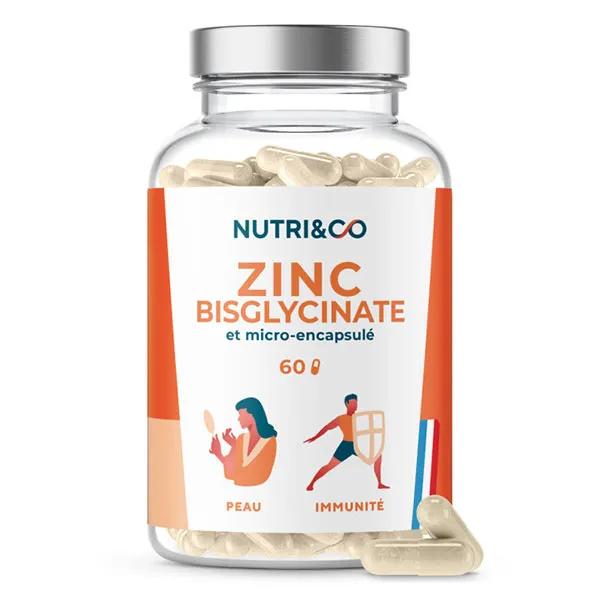 Nutri&Co Zinc Bisglycinate & Sélénium Peau et Immunité 60 gélules Vegan