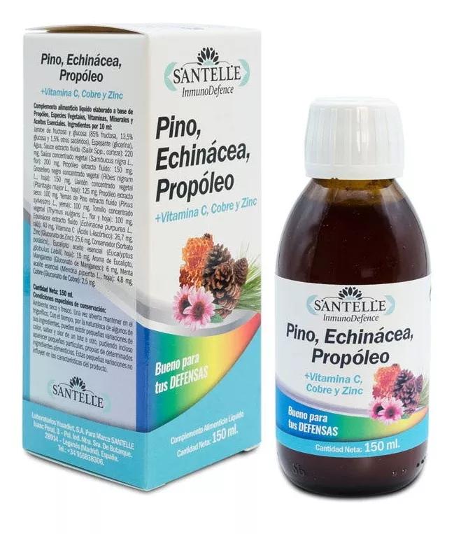 Santelle Pino, Echinácea, Propóleo + Vitamina C, Cobre y Zinc 150 ml