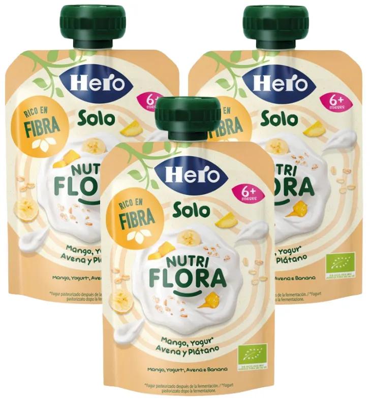 Sachet Hero Solo Mangue, Banane et Yaourt +6m 3x100 gr