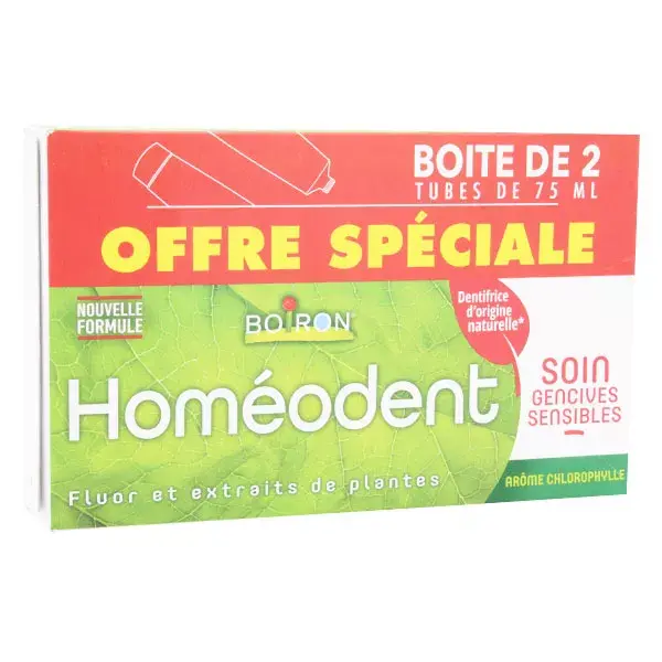 Boiron Homéodent Dentifrice Soin Gencives Sensibles Chlorophylle Lot de 2 x 75ml
