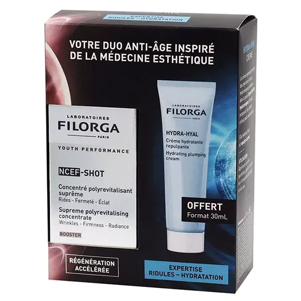 Filorga Duo Ncef-Shot Sérum 15ml + Hydra-Hyal Crème 30ml Offerte