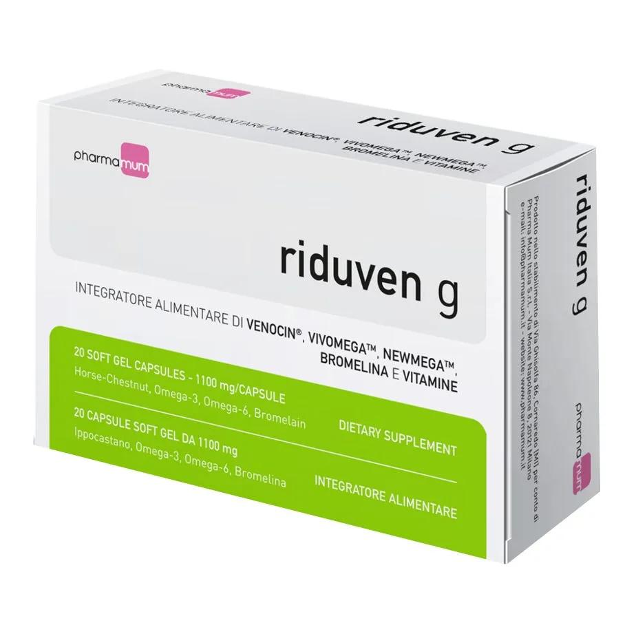 Riduven G Integratore per Microcircolo e Drenaggio Liquidi Corporei 20 Capsule Softgel