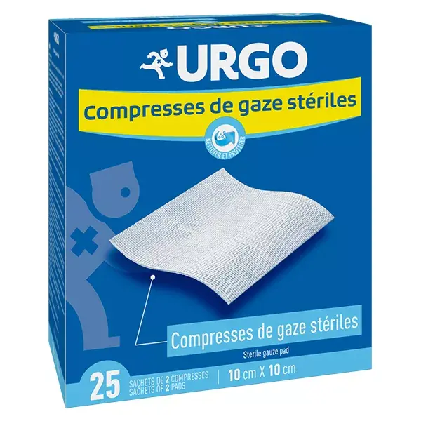 Urgo Soins Infirmiers Compresse de Gaze Stérile 10 x 10cm 50 unités