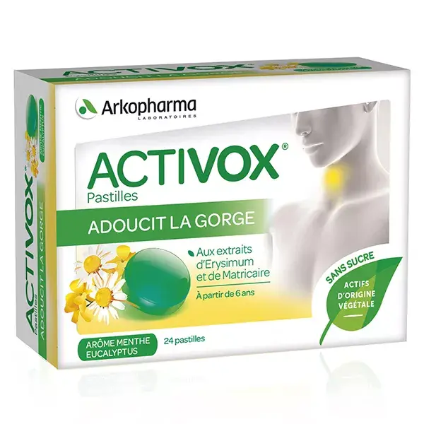 Arkopharma Activox Adoucit La Gorge Menthe Eucalyptus 24 pastilles