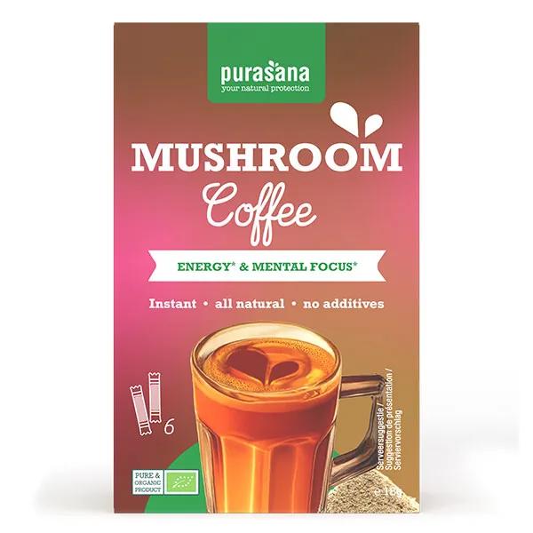 Purasana Café Instantané aux Champignons BIO 6 x 3 g