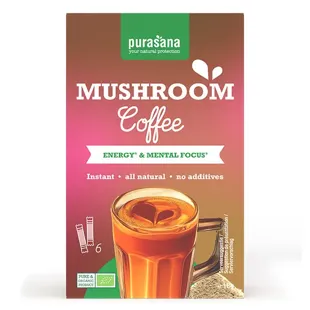 Purasana Caffè istantaneo ai funghi biologico 6 x 3 g