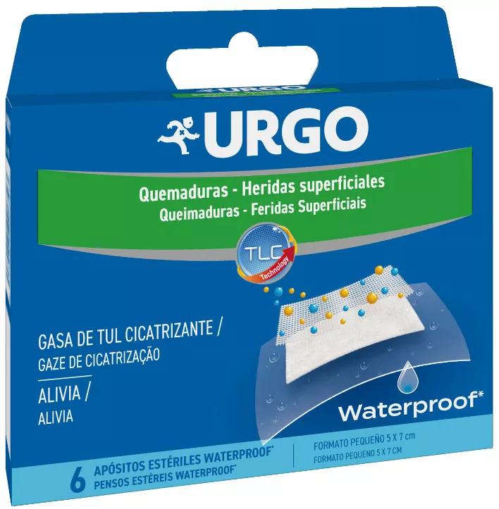 Urgo Waterproof Dressings for Burns and Superficial Wounds 5x7cm 6 units