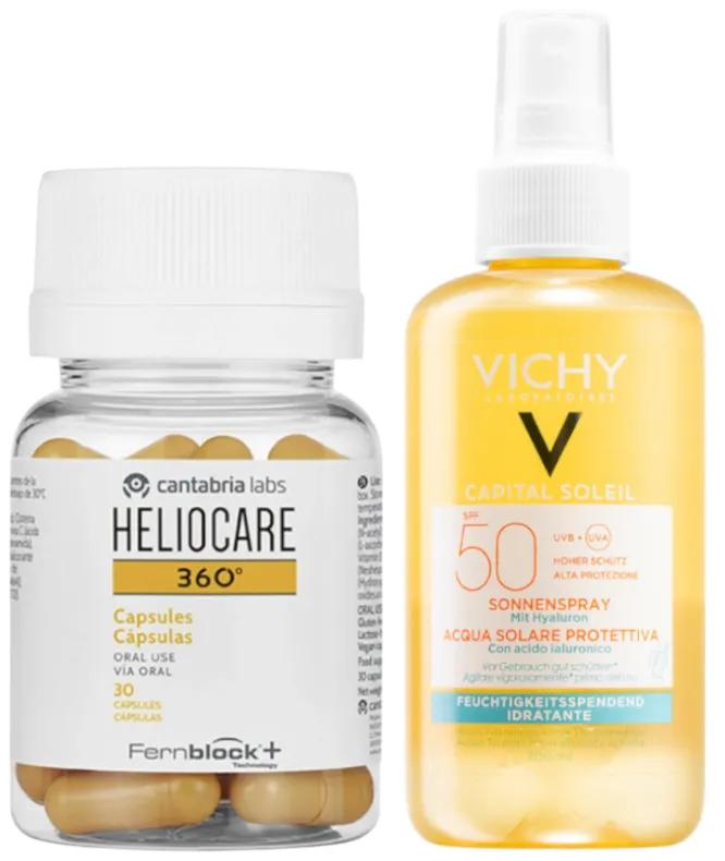 Heliocare 360 30 capsules + Vichy Capital Soleil Hydraterend Water SPF 50 200 ml
