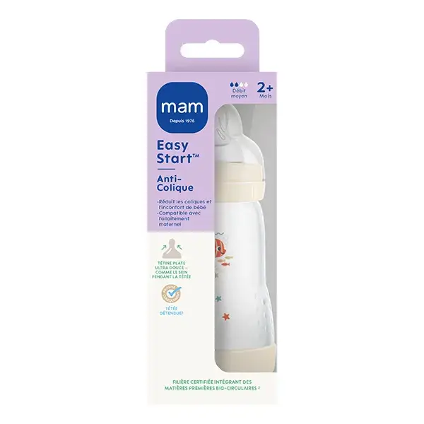 Mam Biberon Easy Start / Anti-Colica Cotone Ciuccio Flusso 2 260ml