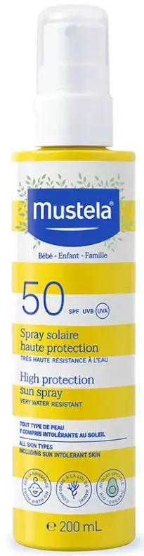 Mustela Spray Solaire Haute Protection SPF50 Bébés et Enfants 200 ml