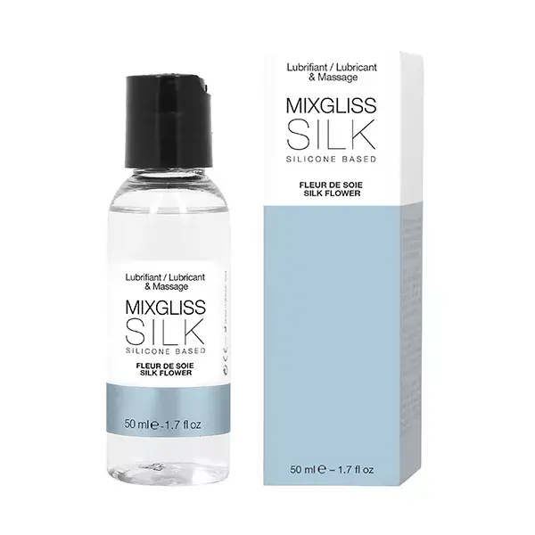 Mixgliss 2 en 1 Lubrifiant et Massage Silicone Silk Fleur de Soie 50ml