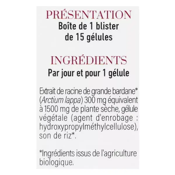 Dayang Phytothérapie Bardane Bio 15 gélules végétales
