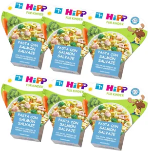 HiPP Pasta con Salmón y Salsa de Hierbas Aromáticas +1 Año 6x250 gr