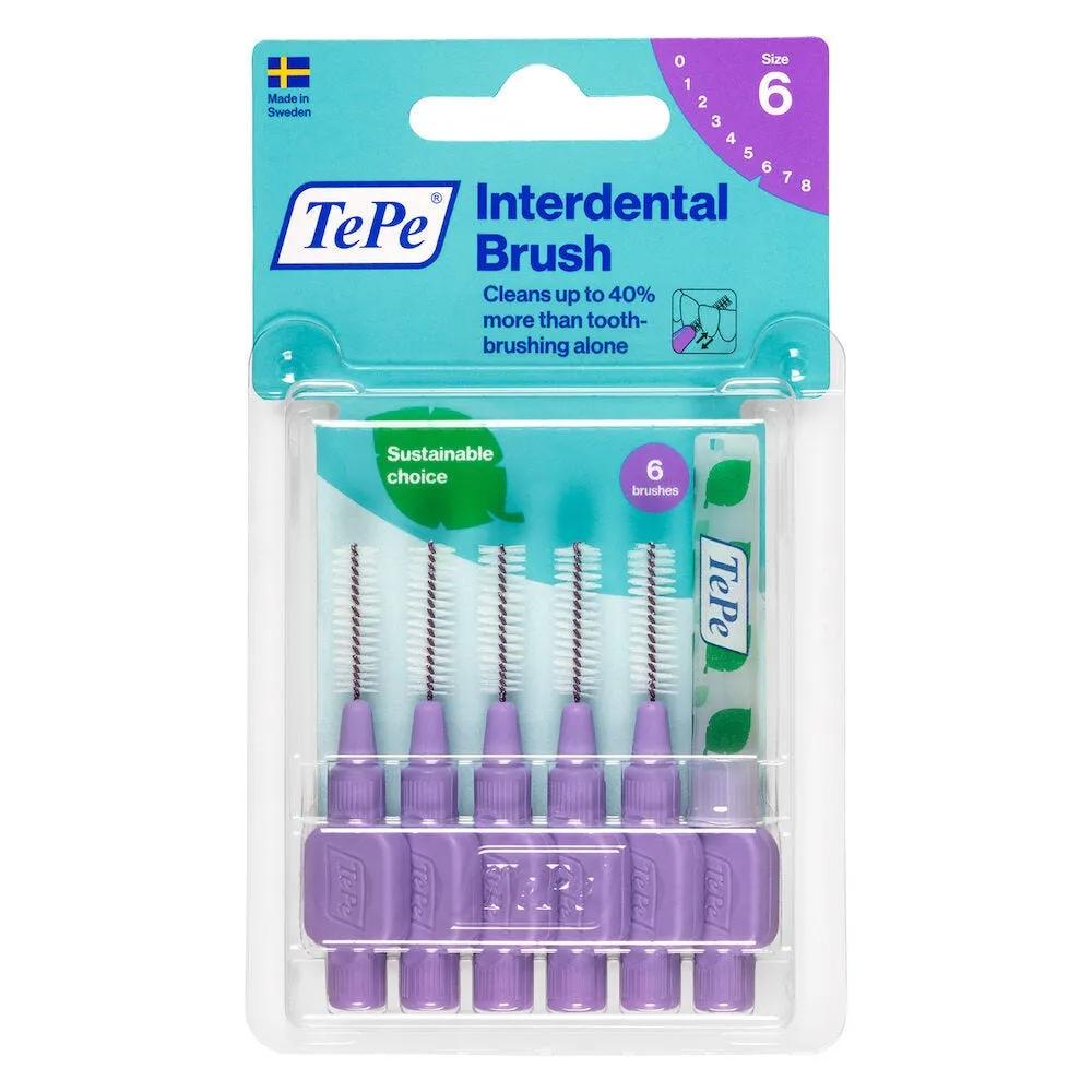 TePe Original Viola Scovolino Per Pulizia Interdentale Misura ISO 6 filo 1,1 mm 6 Pezzi