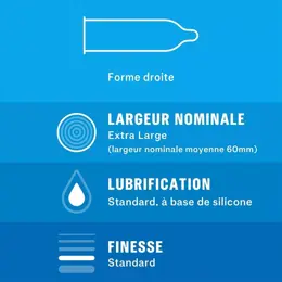 Durex Lot de 40 Préservatifs Confort XXL - 4x10 pièces