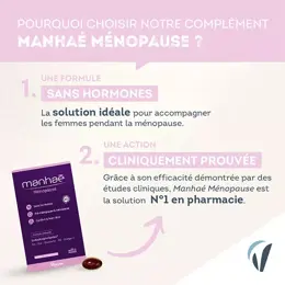 Manhaé Ménopause - Acide Folique, Omega 3 - 90 capsules - 3 mois