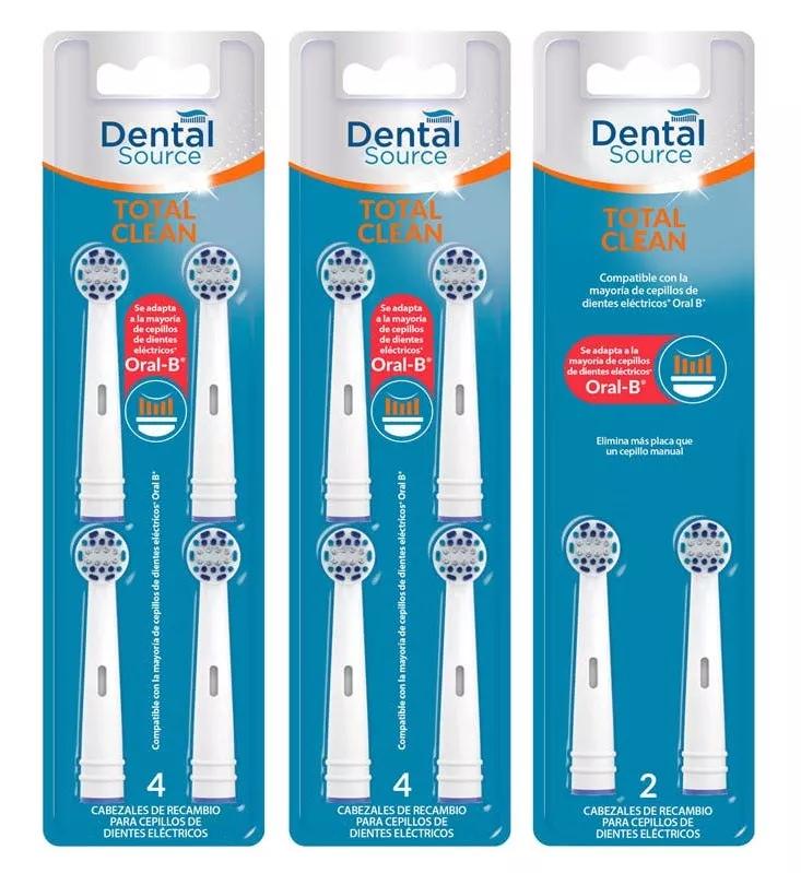 Dental Source Total Clean Cabezales Recambio Cepillo Eléctrico 10 uds