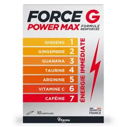 Vitavea Force G Power Max Energie Immédiate 10 ampoules