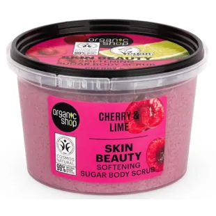 Organic Shop Skin Beauty Sugar Body Scrub with Cherry and Lime 250 ml