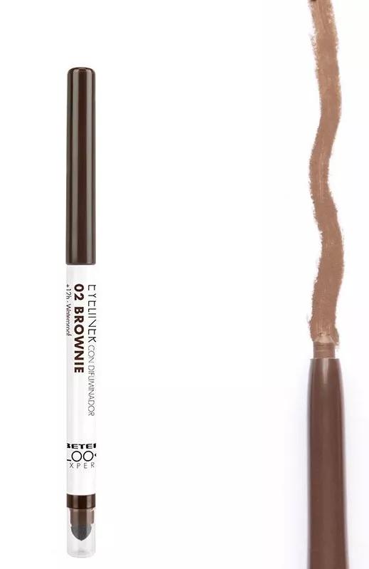 Beter LookExpert Eyeliner Brownie con Difuminador Efecto Terciopelo